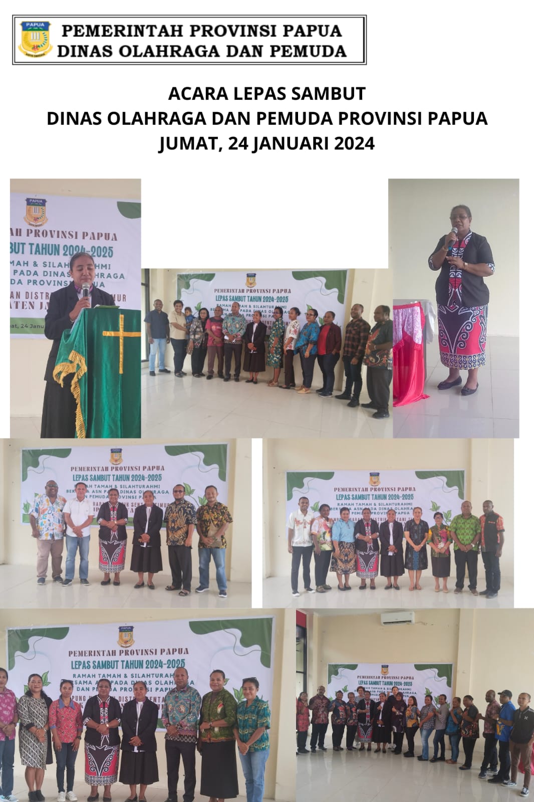 Ibadah Lepas Sambut Dinas Olahraga dan Pemuda Provinsi Papua Tahun 2025